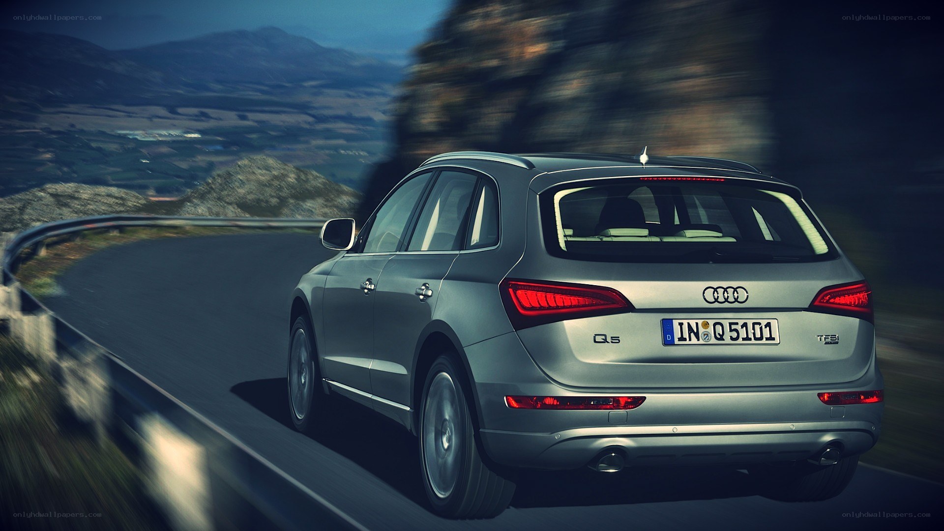 Audi Q5 driving on a mountain road