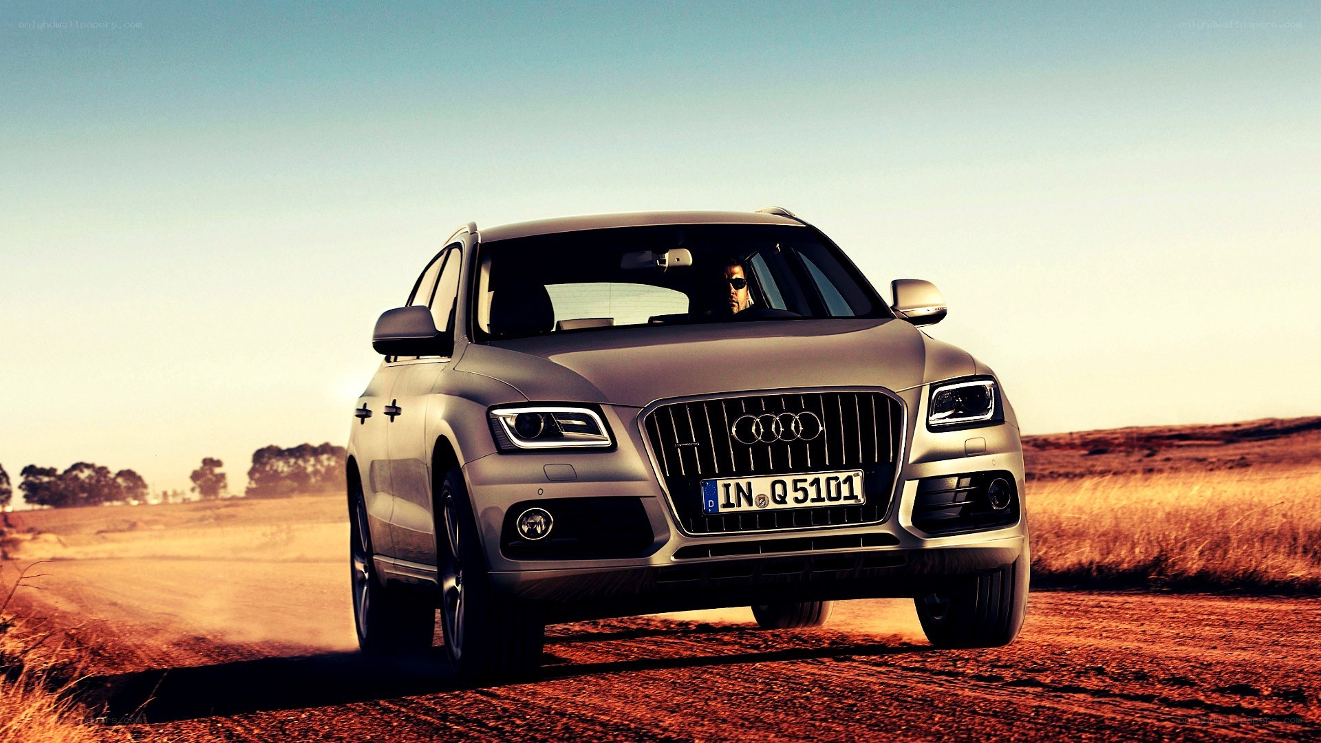 Audi Q5 on a dirt road