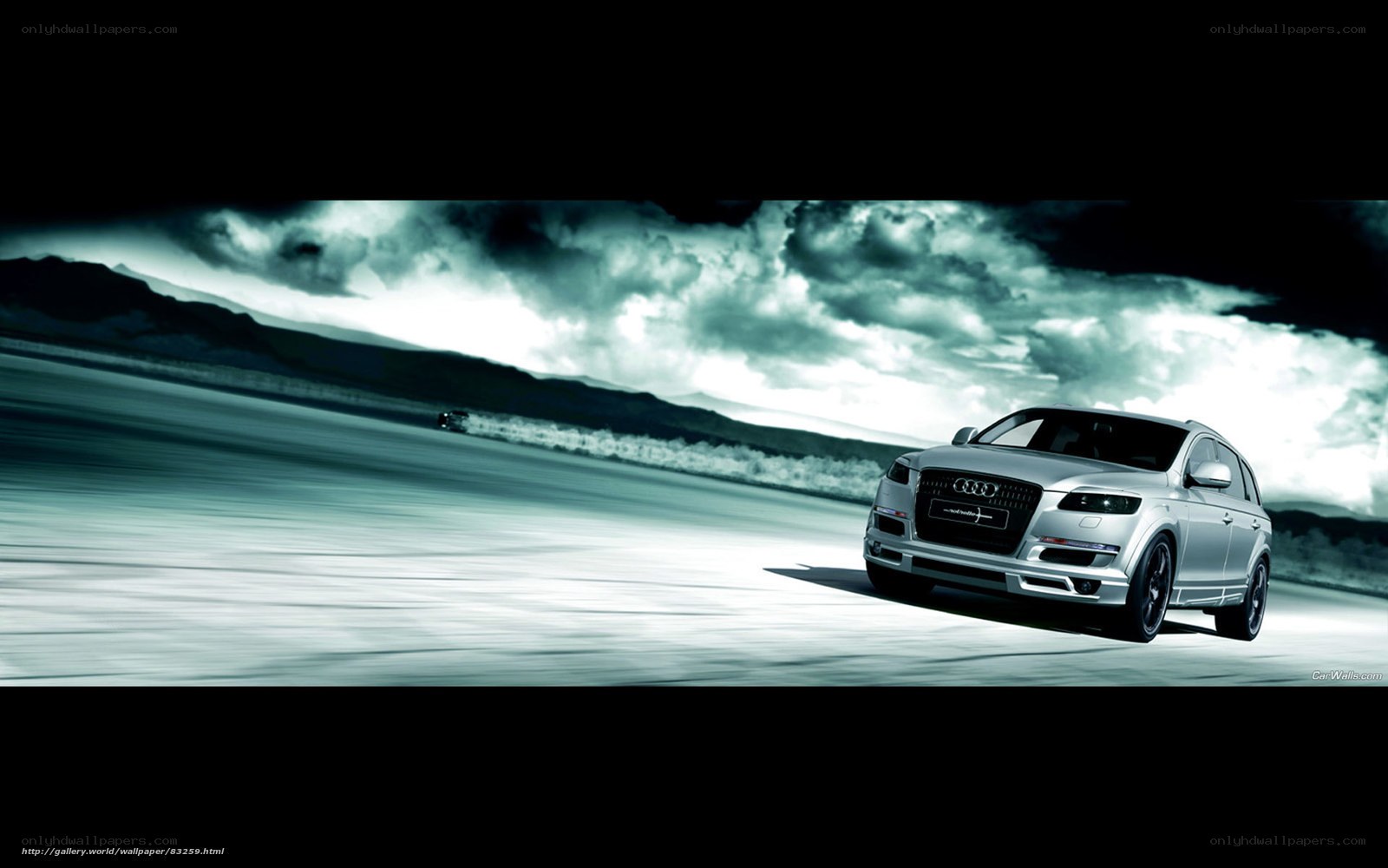 Audi Q7 in motion on a road