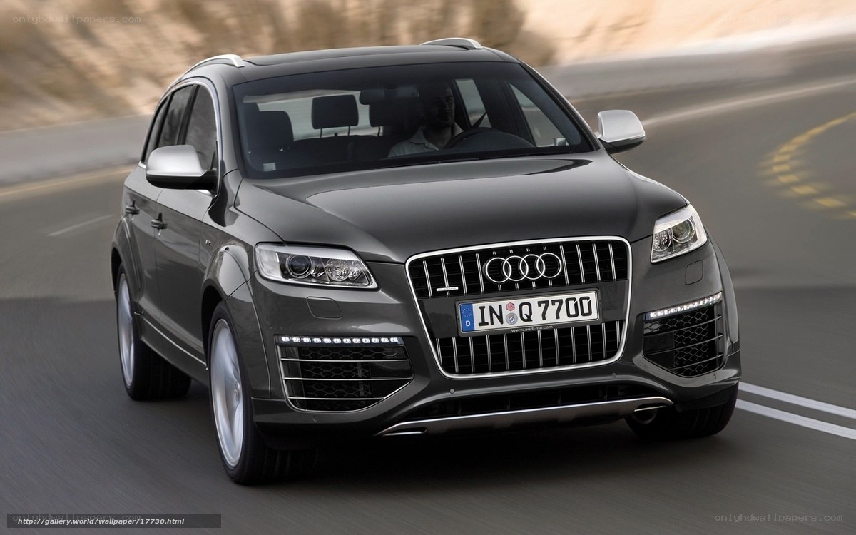 Audi Q7 in motion on road