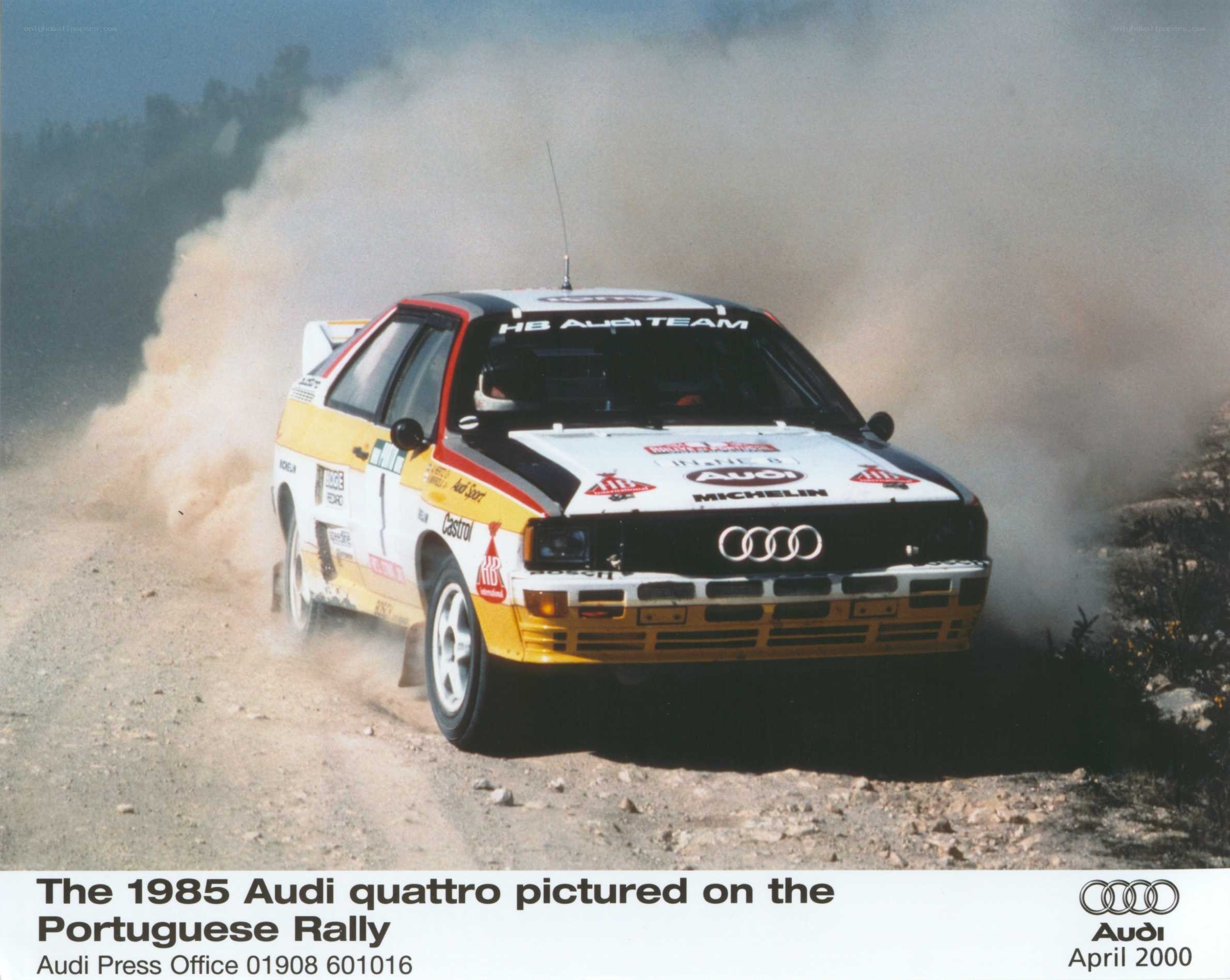 Audi quattro on a rally stage