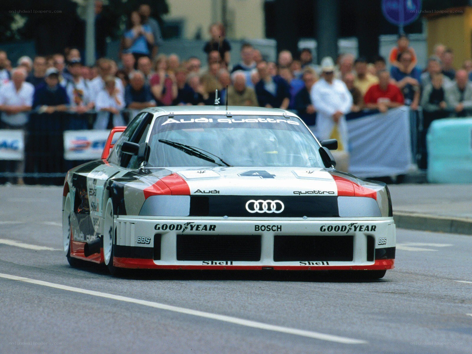 Audi quattro race car on track