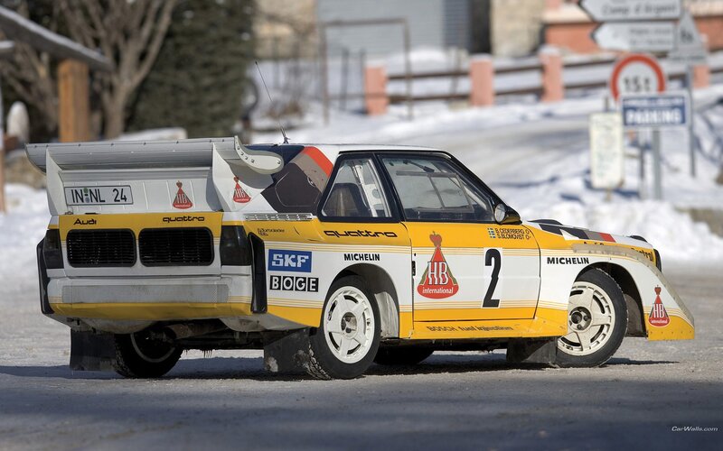 Audi Quattro rally car in snow