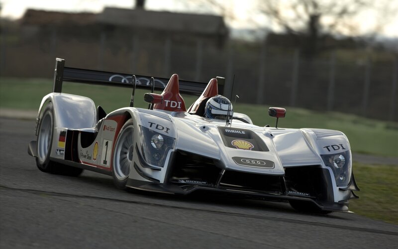 Audi R10 TDI race car on track