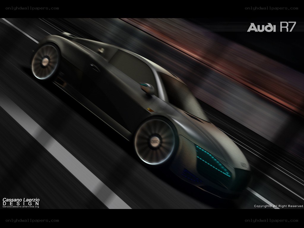 Audi R7 concept car in motion