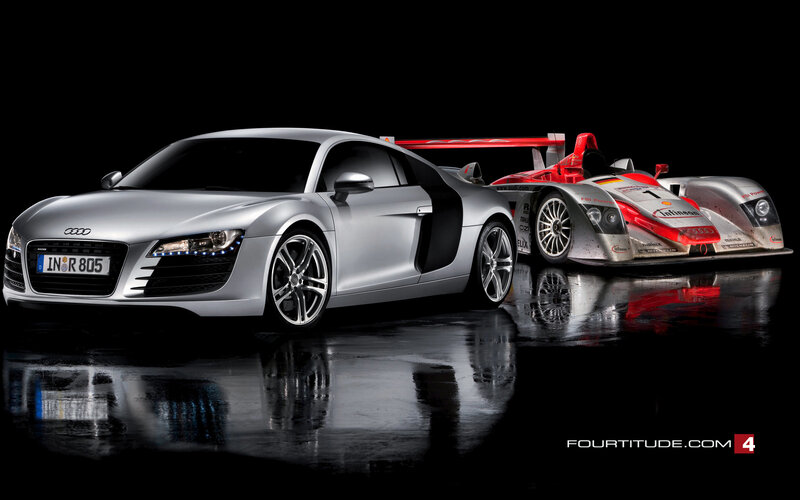 Audi R8 and race car