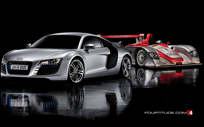 Audi R8 and race car