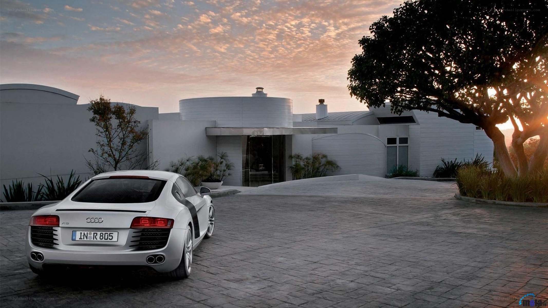 Audi R8 at a modern home