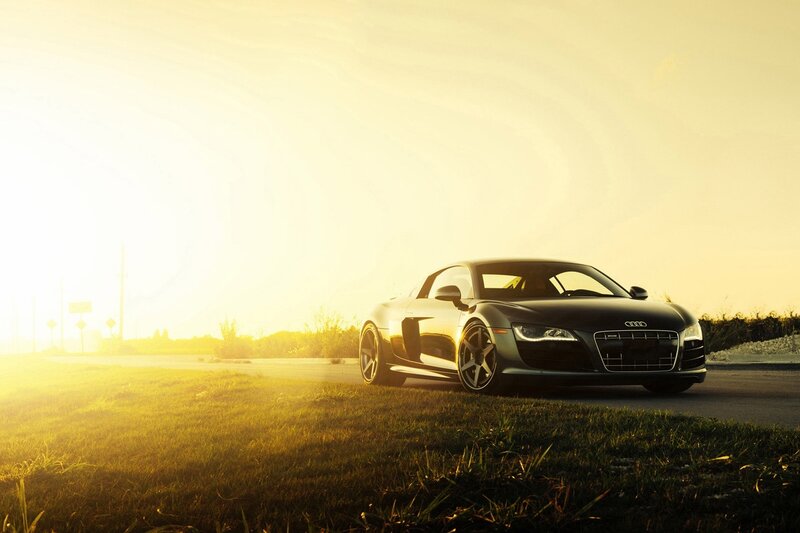 Audi R8 at sunset