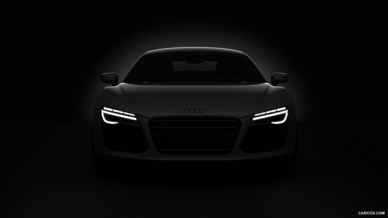 Audi R8 Car — Black, Dramatic, Night, Photograph, Headlights