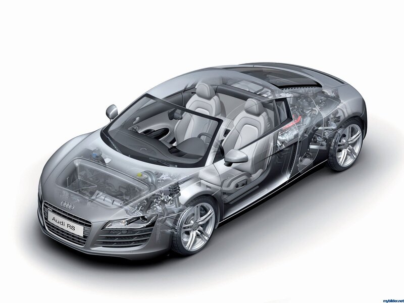 Audi R8 Car — Silver, Technical, 3d Render