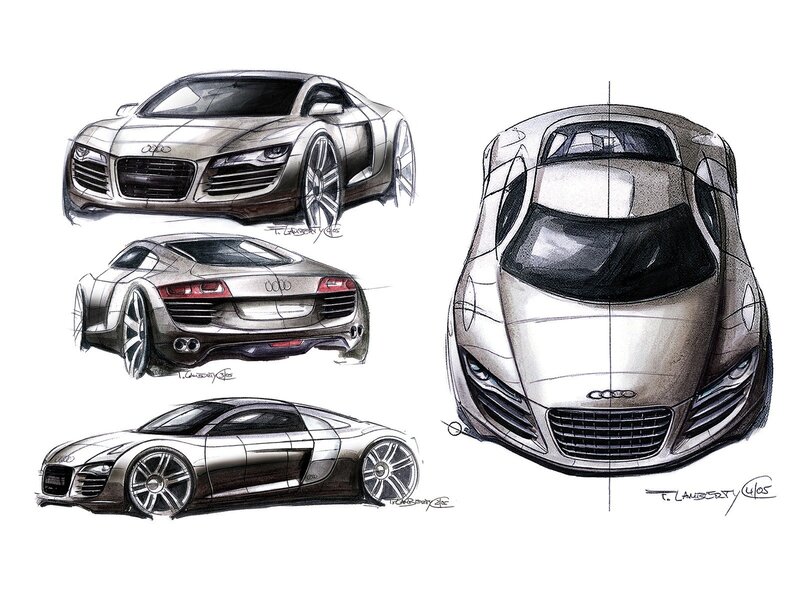 Audi R8 concept sketches