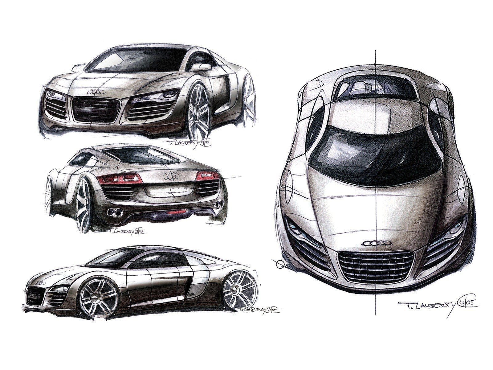 Audi R8 concept sketches