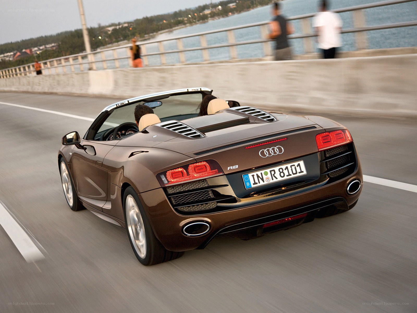 Audi R8 convertible in motion