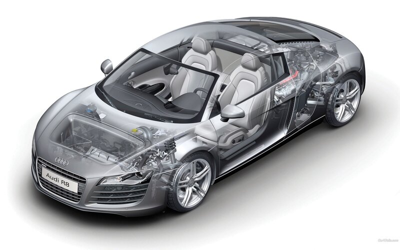 Audi R8 cutaway view