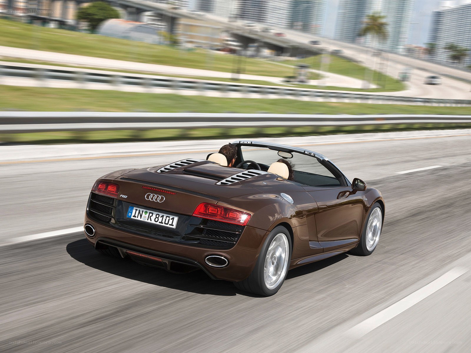 Audi R8 driving on a highway