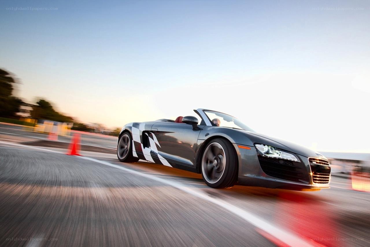 Audi R8 driving on a track