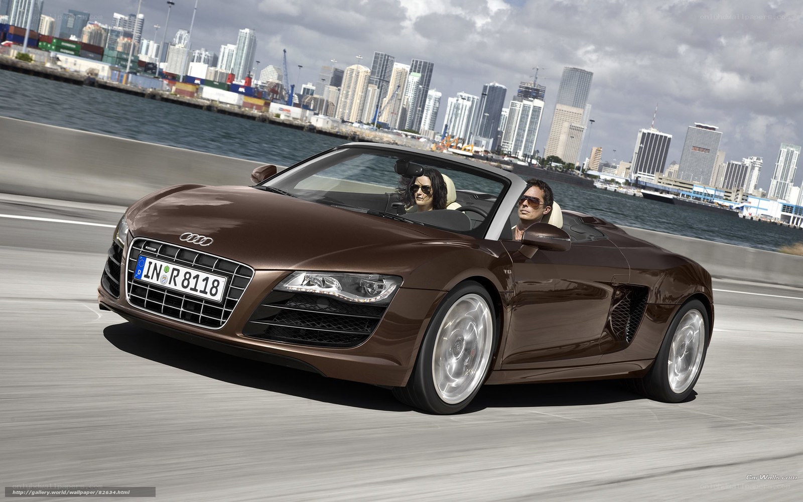 Audi R8 driving on coastal road