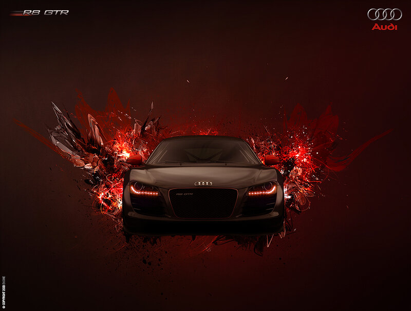 Audi R8 GTR with explosive art