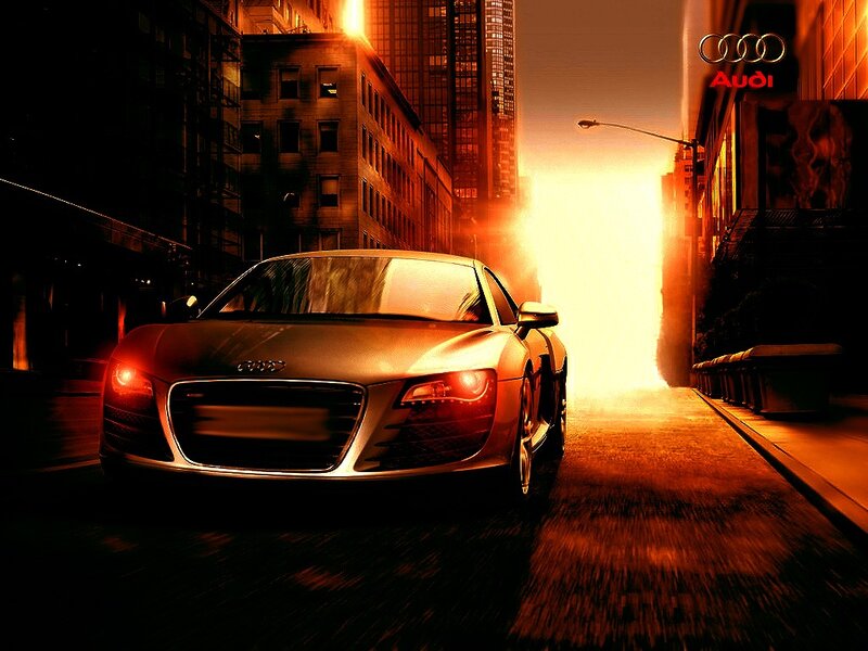 Audi R8 in a city alley