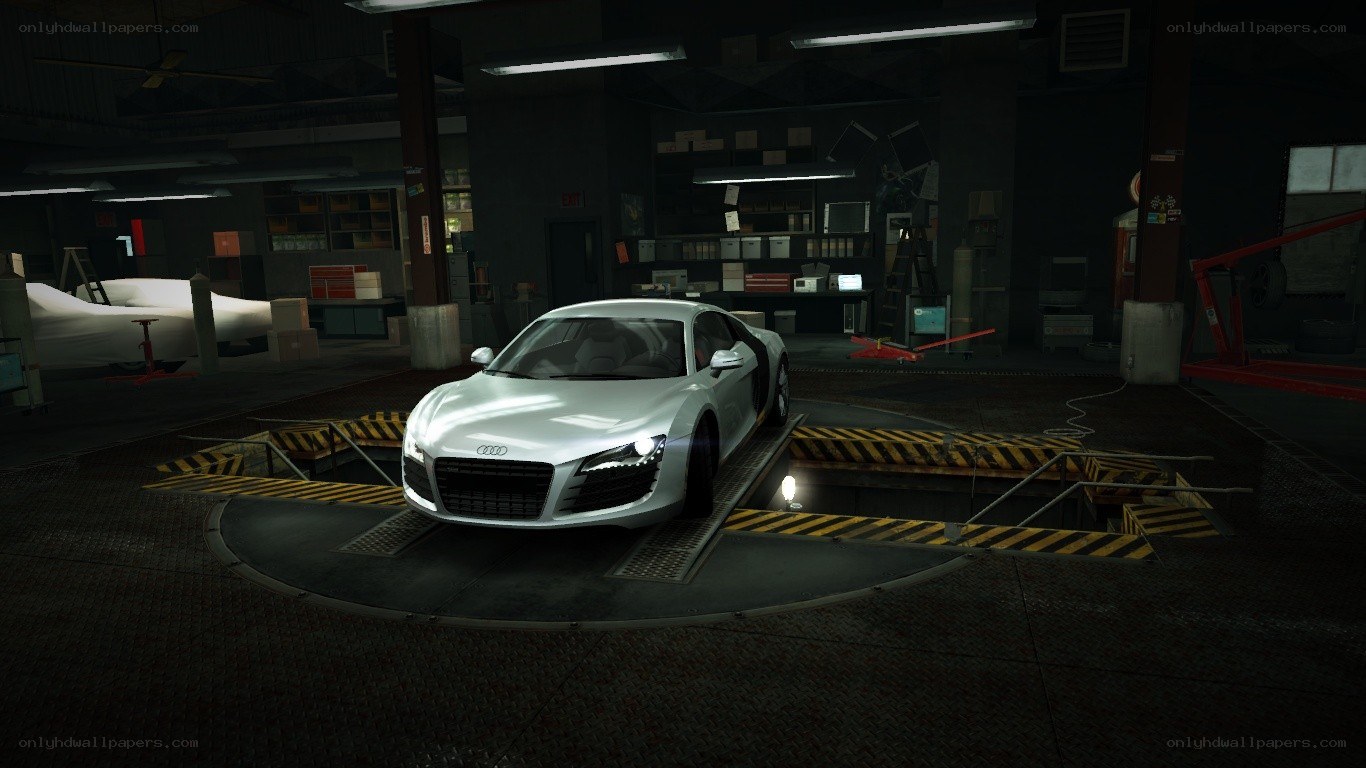 Audi R8 in a garage
