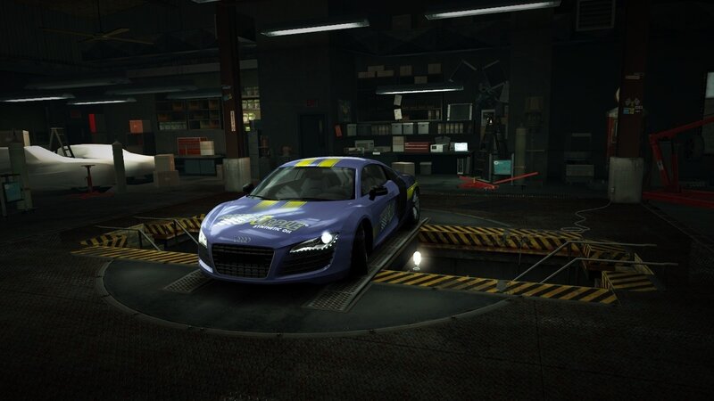 Audi R8 in a garage