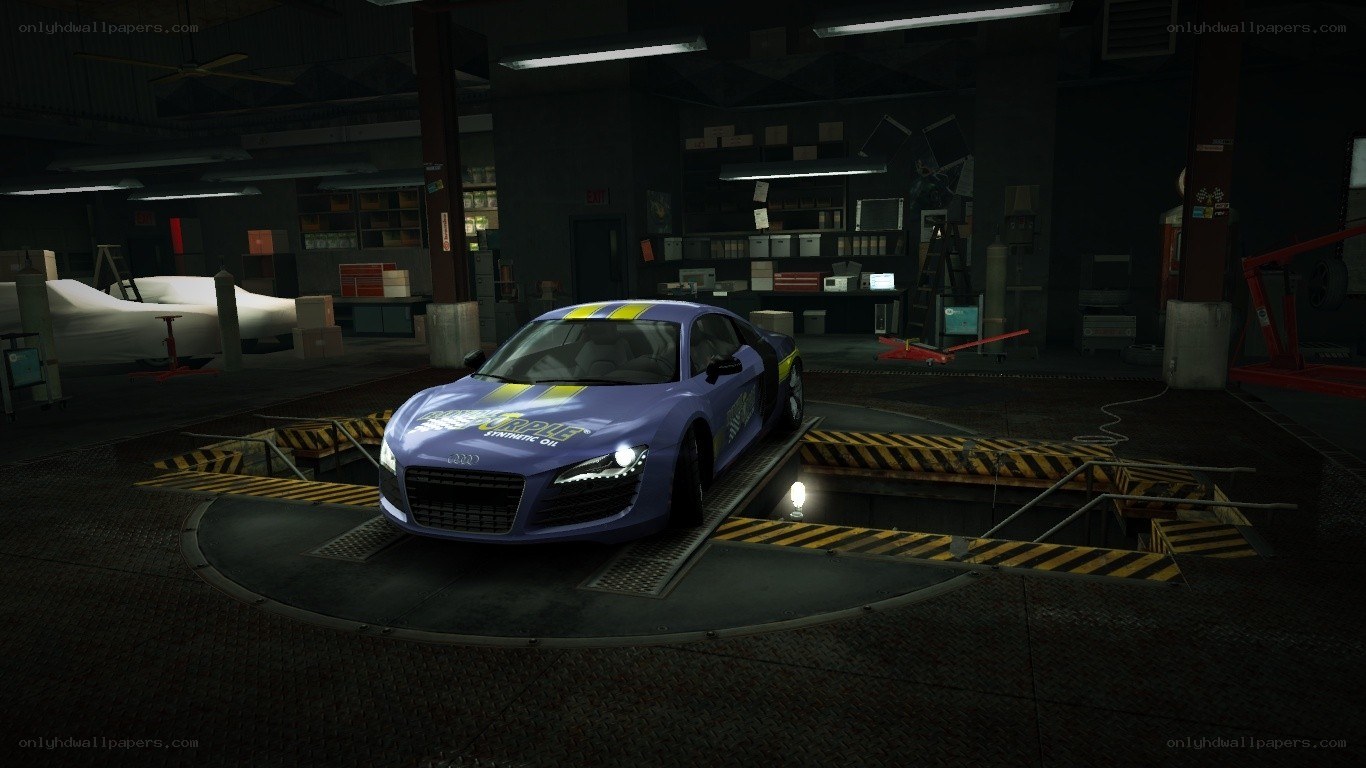 Audi R8 in a garage
