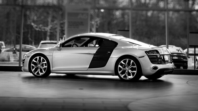 Audi R8 in a showroom