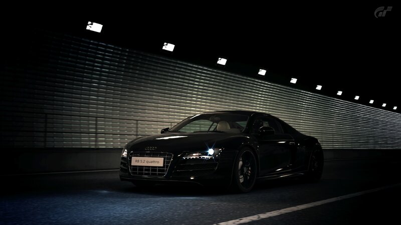 Audi R8 in a tunnel