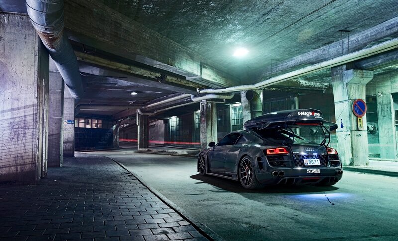 Audi R8 in an underground garage