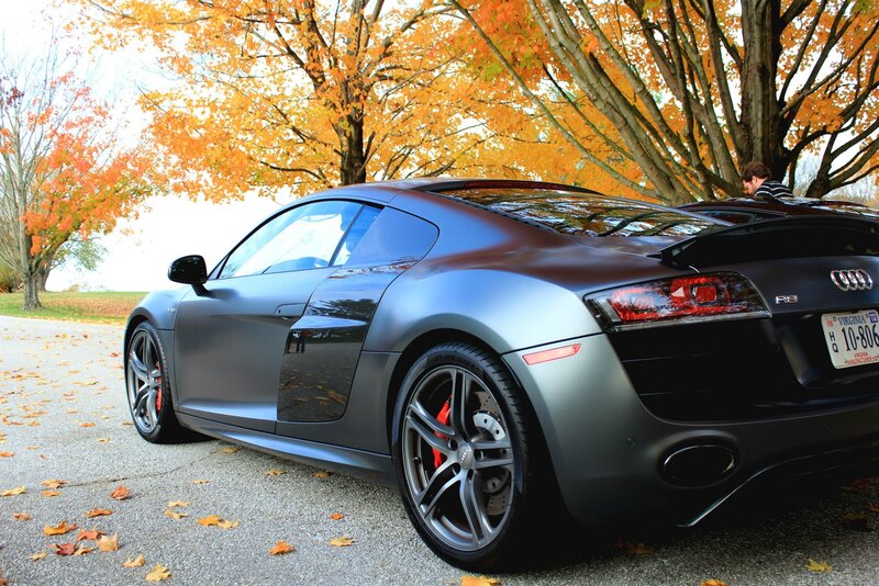 Audi R8 in autumn scenery