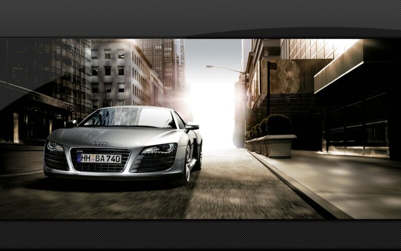 Audi R8 in city street