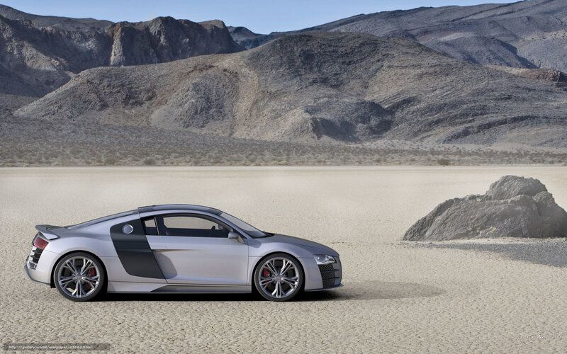 Audi R8 in desert landscape
