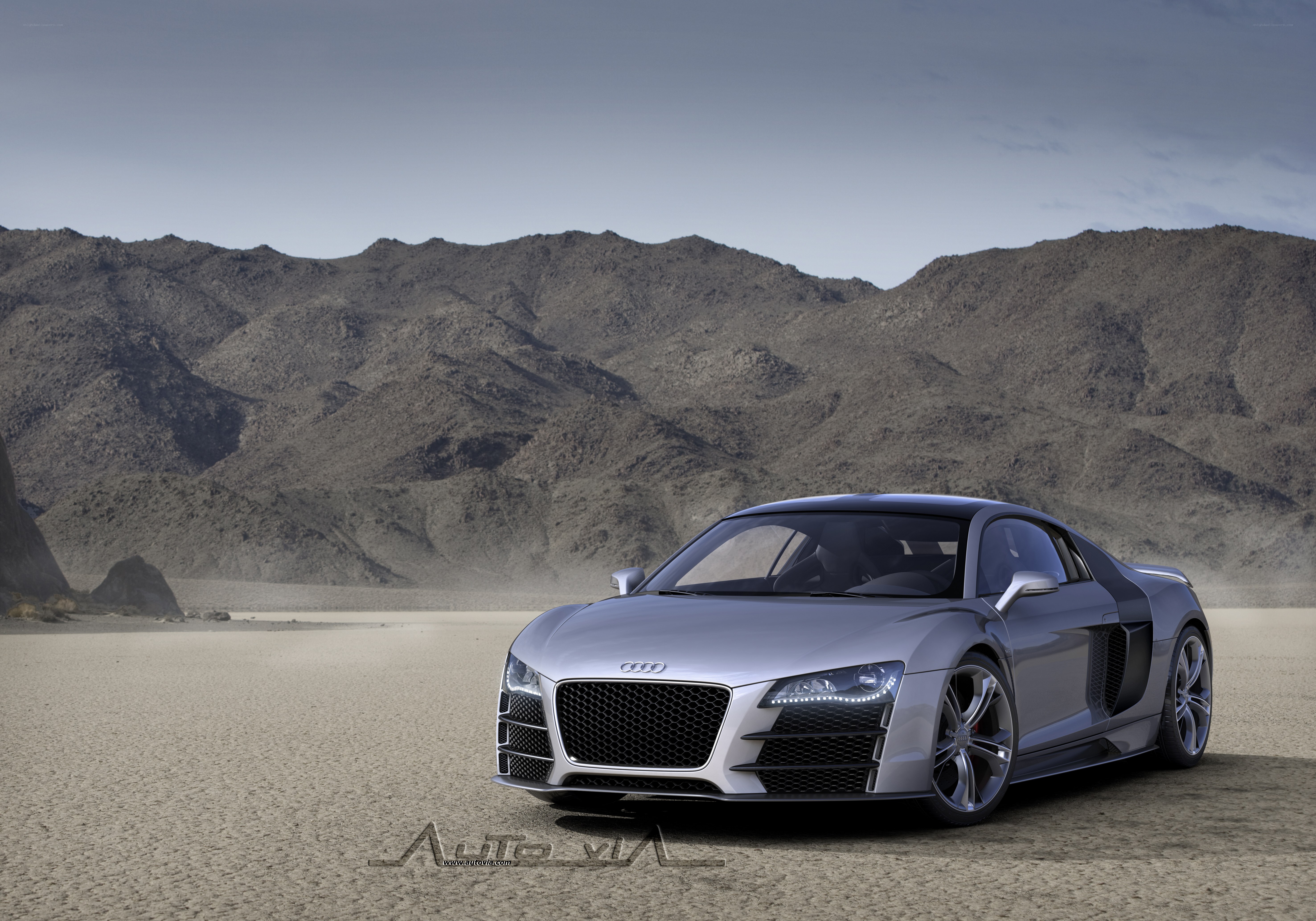 Audi R8 in desert landscape