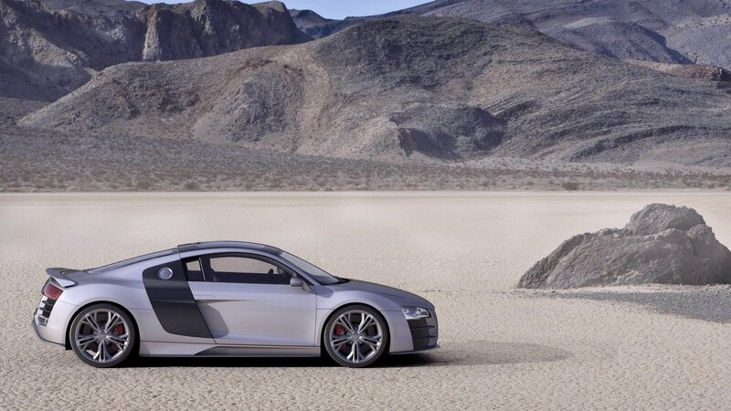 Audi R8 in desert landscape