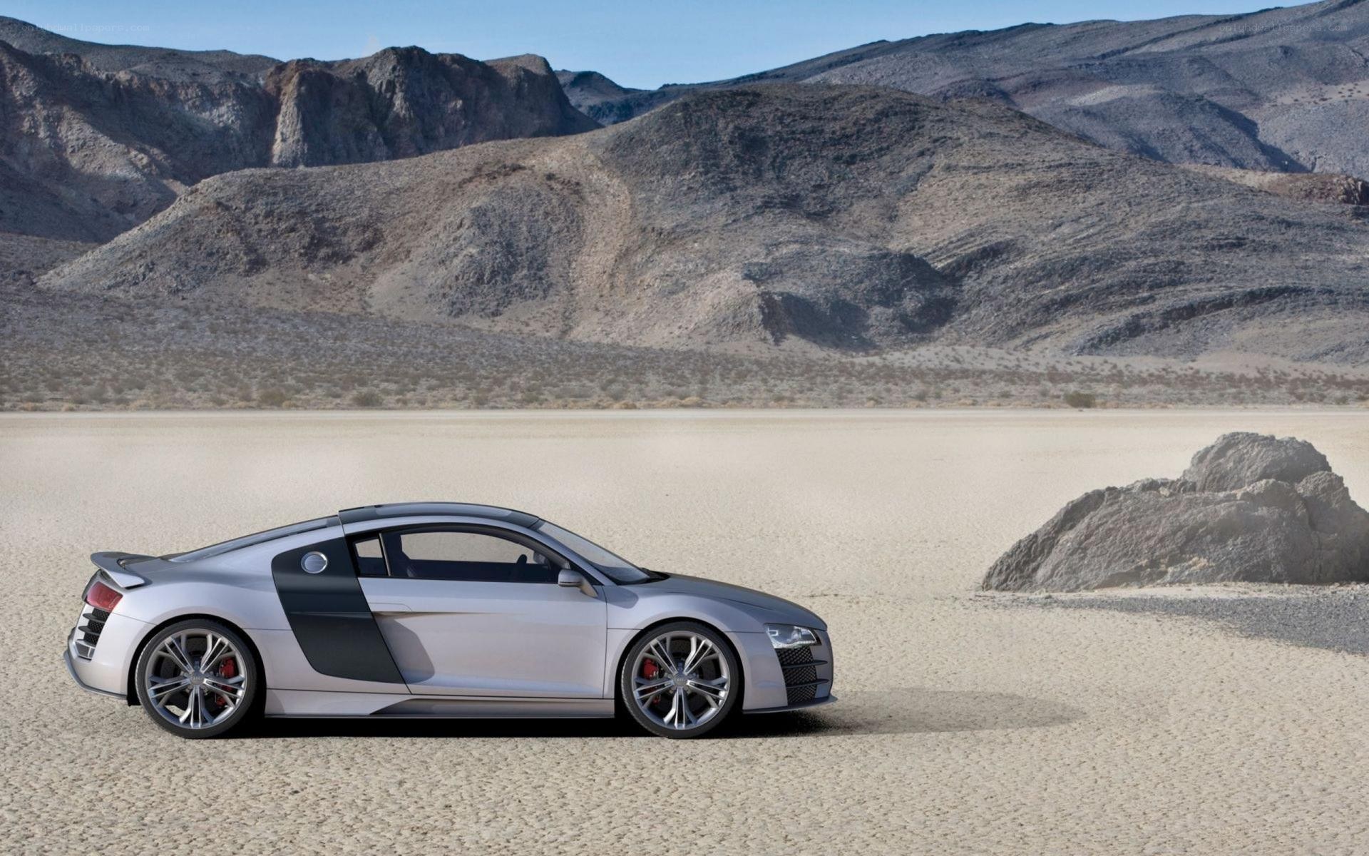 Audi R8 in desert landscape