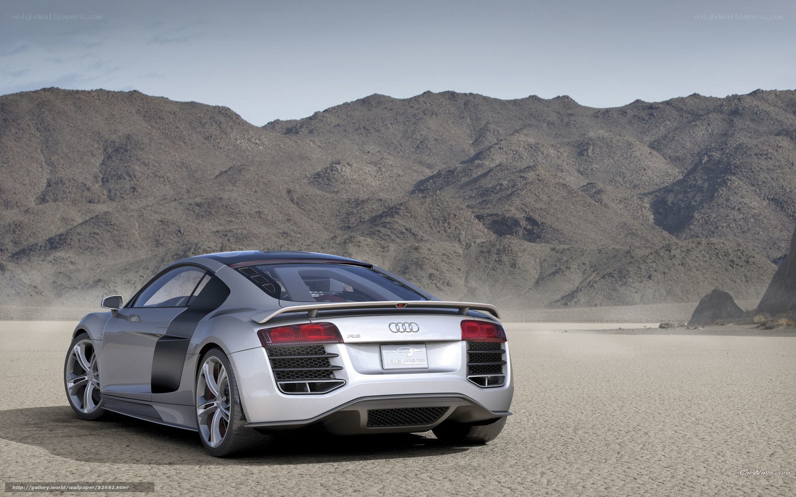 Audi R8 in desert landscape