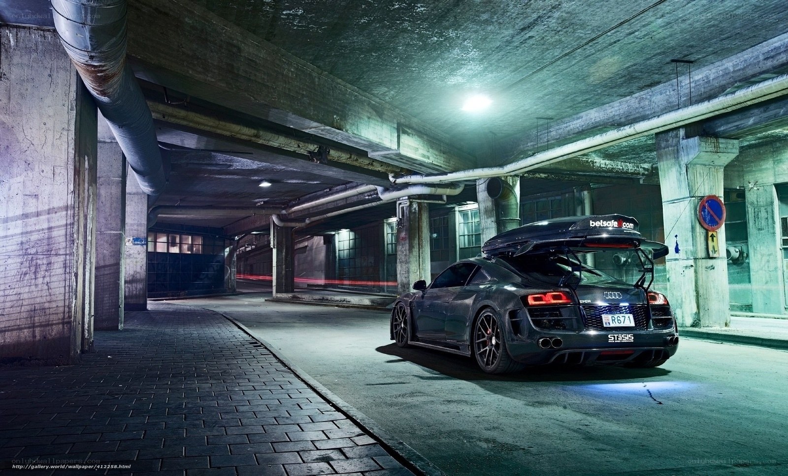 Audi R8 in underground garage