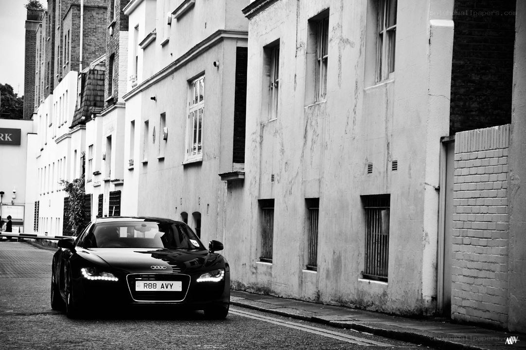 Audi R8 on a city street