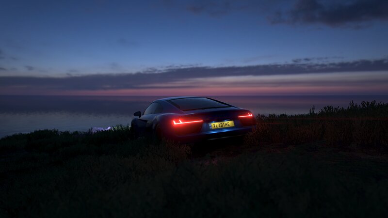 Audi R8 on a Cliff