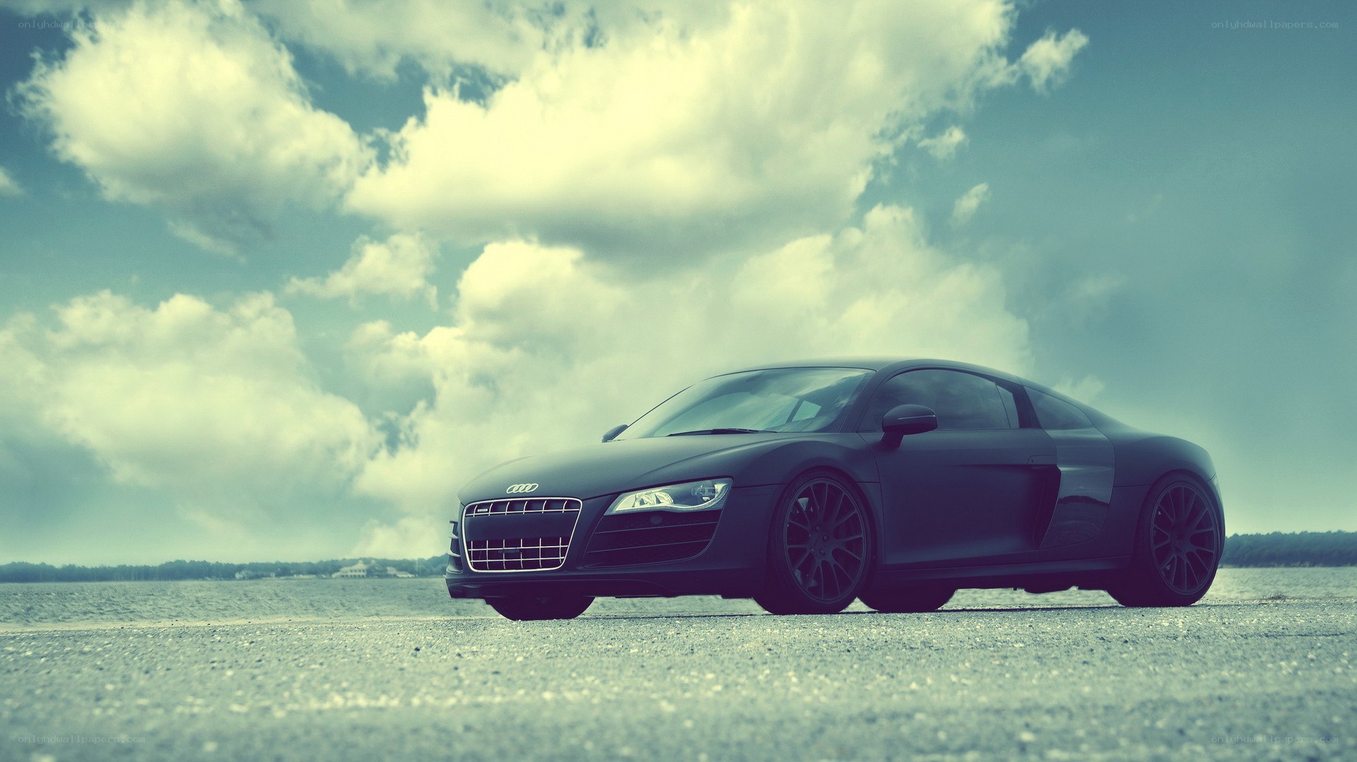 Audi R8 on a coastal road