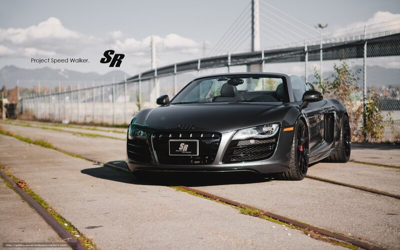 Audi R8 on a concrete lot