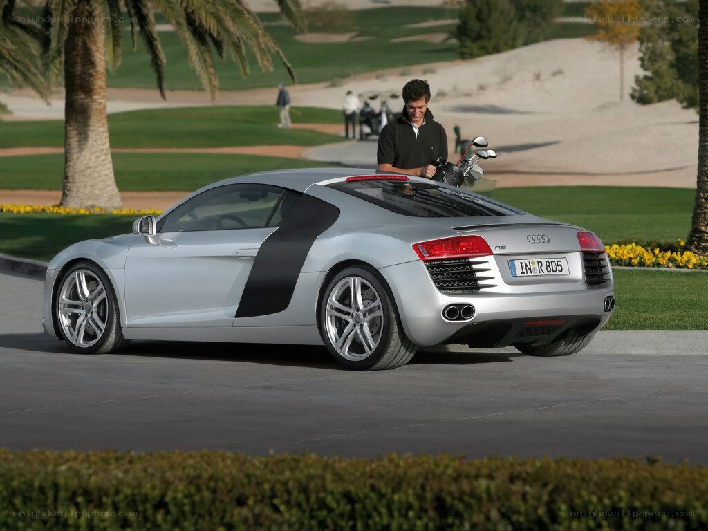 Audi R8 on a golf course