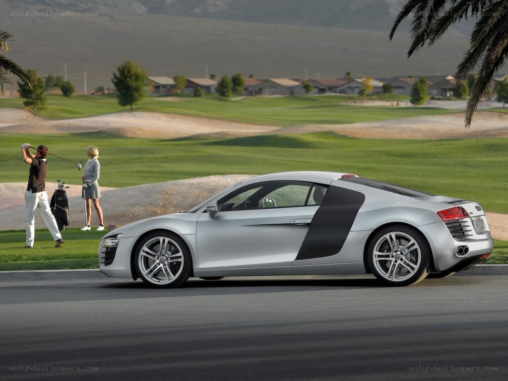 Audi R8 on a golf course