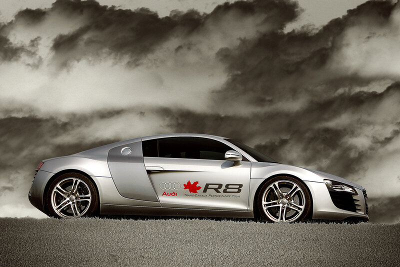 Audi R8 on a grassy field