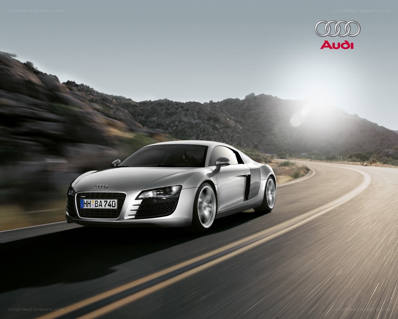 Audi R8 on a winding road