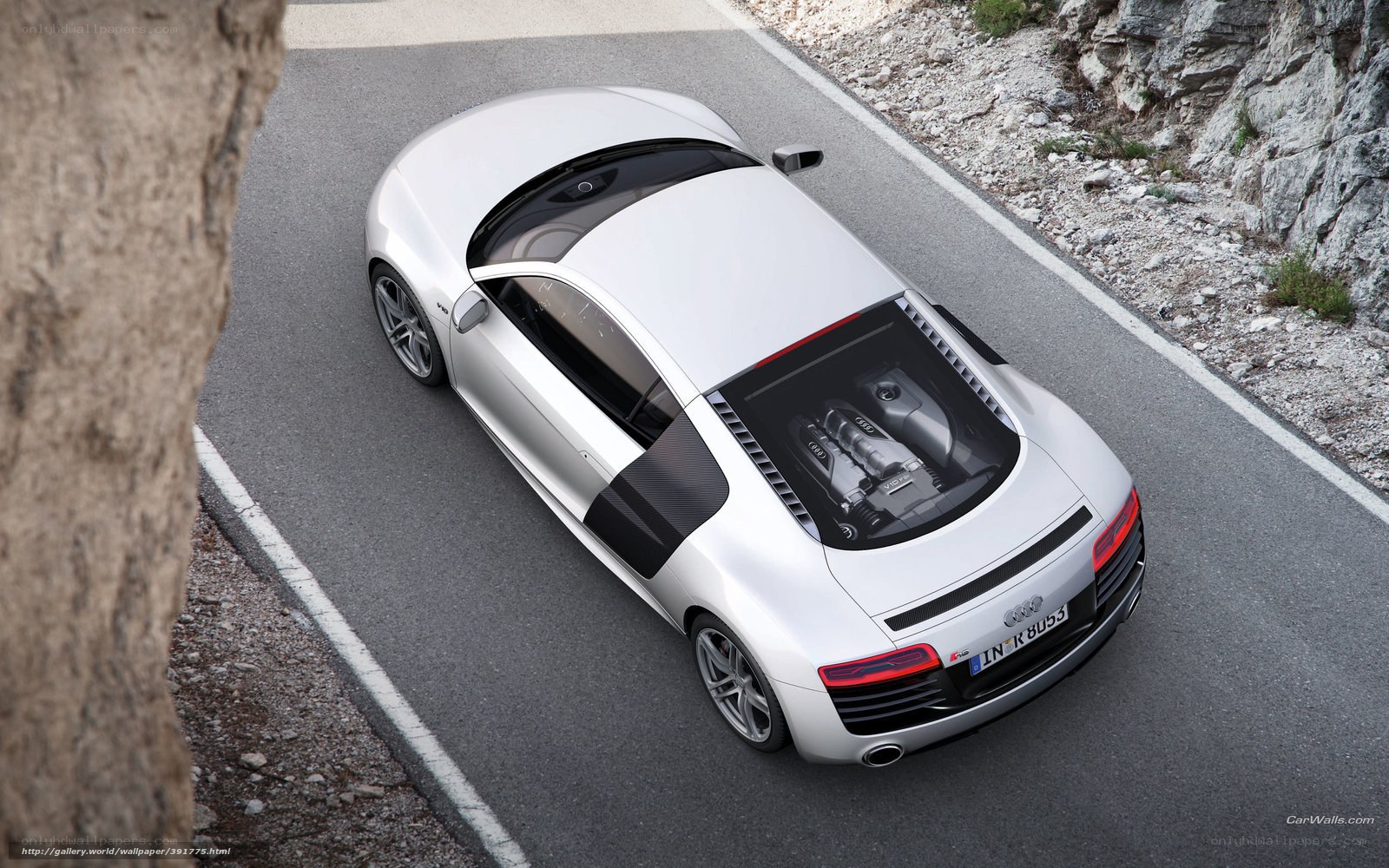Audi R8 on a winding road