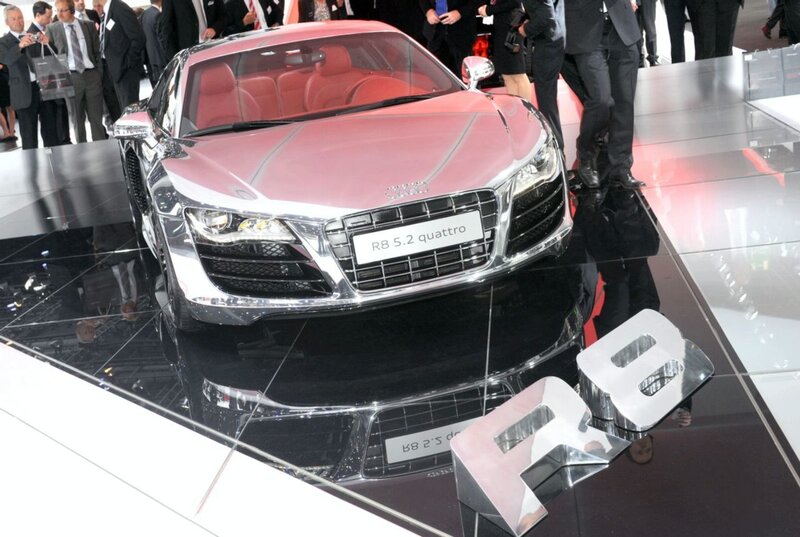 Audi R8 on display at an auto show