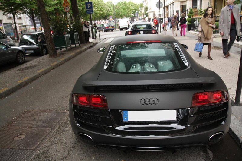 Audi R8 parked on a city street
