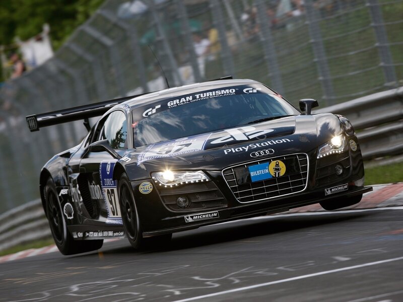 Audi R8 race car on track